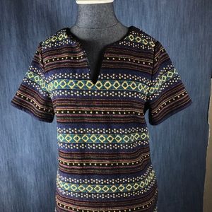 ELLISON Women's M Woven  Dress Tribal pattern BoHo